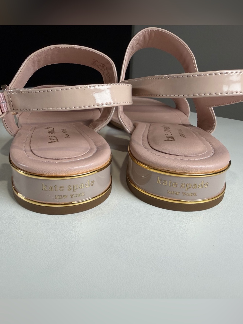 kate spade Pale Pink Double-Strap Square-Toe Sandals - Picture 3 of 6